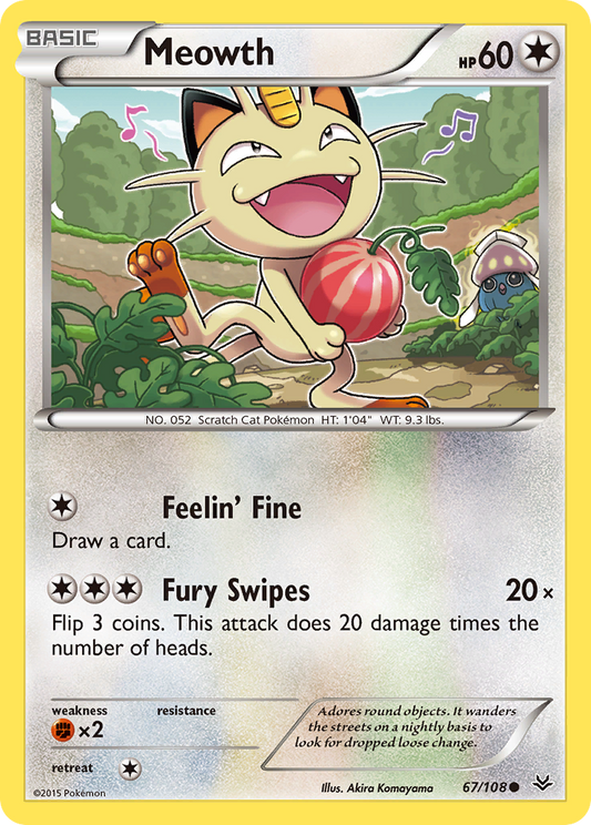 Meowth 67/108 Common | Roaring Skies | Pokemon Card