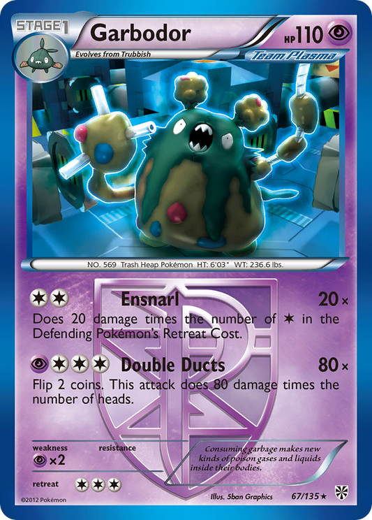 Garbodor 67/135 Rare | Plasma Storm | Pokemon Card