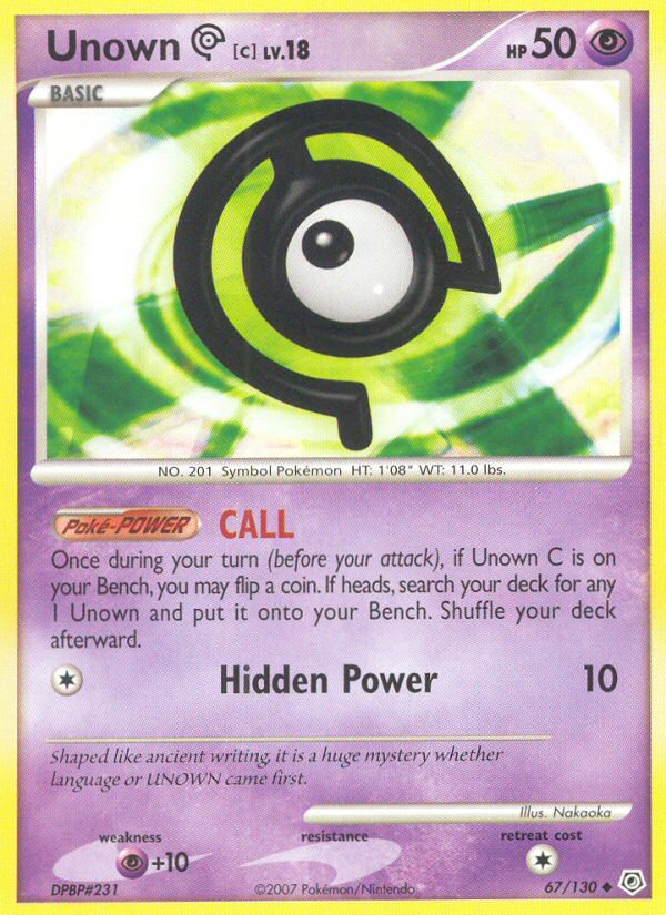 Unown [C] 67/130 Uncommon | Diamond & Pearl | Pokemon Card