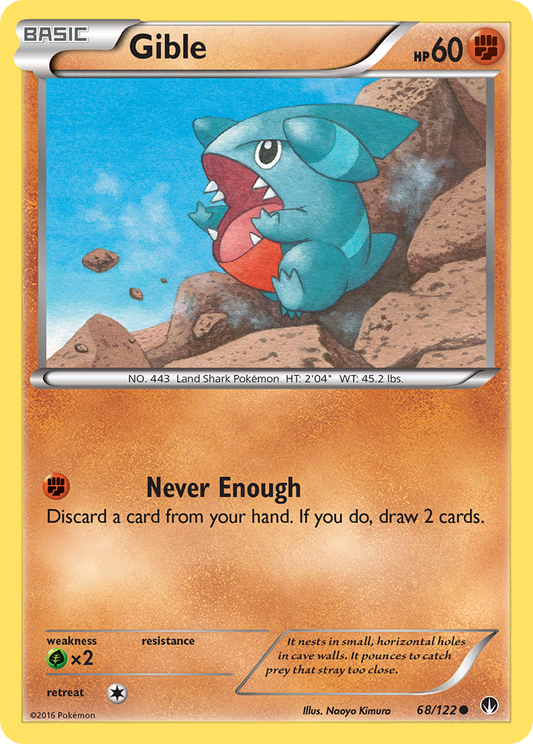 Gible 68/122 Common | BREAKpoint | Pokemon Card