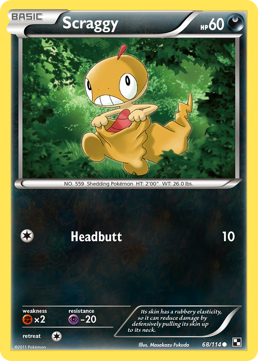 Scraggy 68/114 Common | Black & White | Pokemon Card
