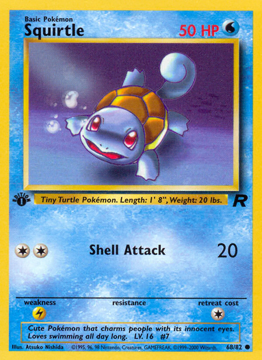 Squirtle 68/82 Common | Team Rocket | Pokemon Card
