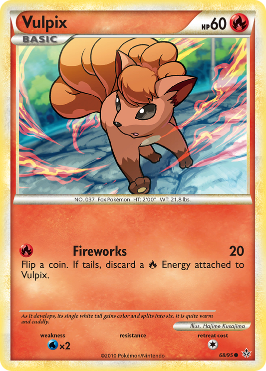 Vulpix 68/95 Common | HS—Unleashed | Pokemon Card
