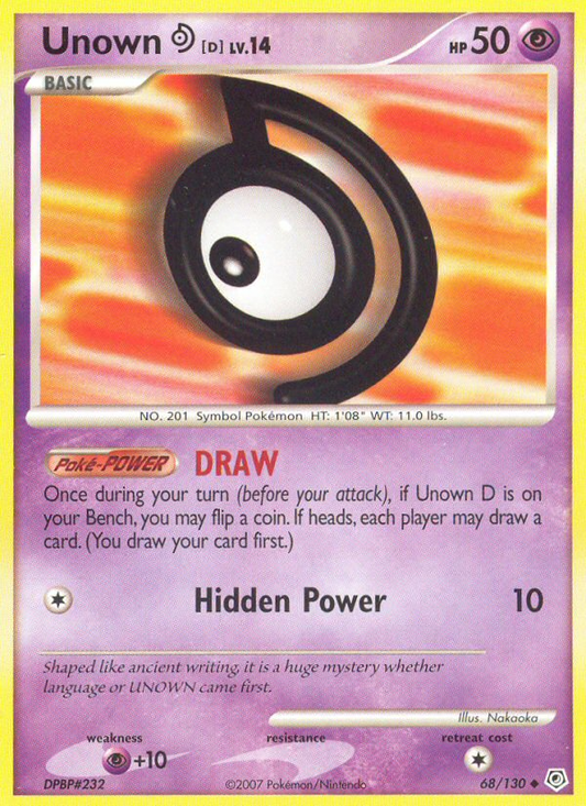 Unown [D] 68/130 Uncommon | Diamond & Pearl | Pokemon Card