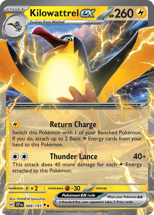 Kilowattrel ex 68/191 Double Rare | Surging Sparks | Pokemon Card