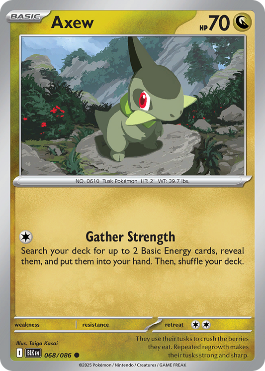 Axew 68/86 Common | Black Bolt | Pokemon Card