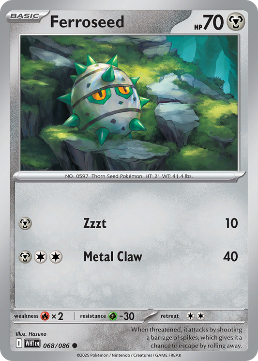 Ferroseed 68/86 Common | White Flare | Pokemon Card