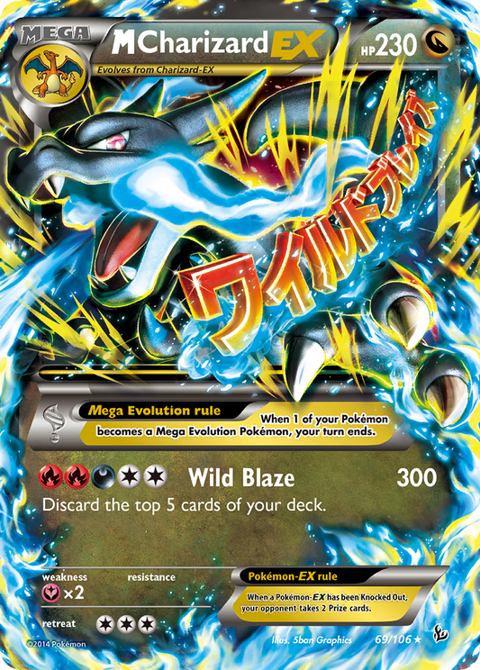 M Charizard-EX 69/106 Rare Holo EX | Flashfire | Pokemon Card