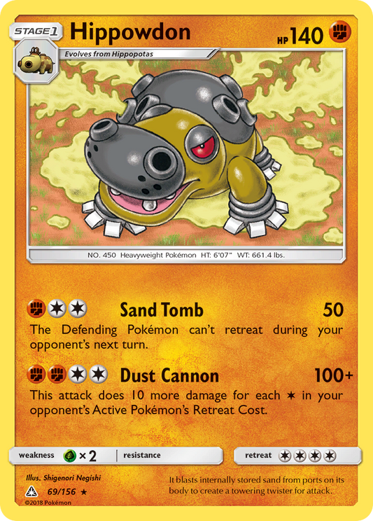 Hippowdon 69/156 Rare | Ultra Prism | Pokemon Card