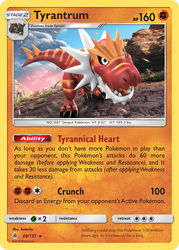 Tyrantrum 69/131 Rare Holo | Forbidden Light | Pokemon Card