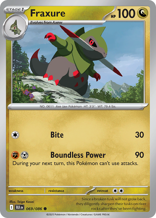 Fraxure 69/86 Common | Black Bolt | Pokemon Card