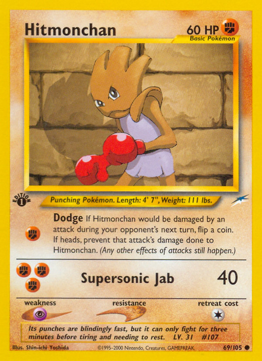 Hitmonchan 69/105 Common | Neo Destiny | Pokemon Card