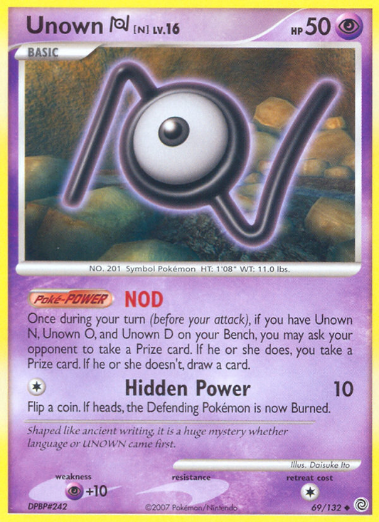 Unown [N] 69/132 Uncommon | Secret Wonders | Pokemon Card