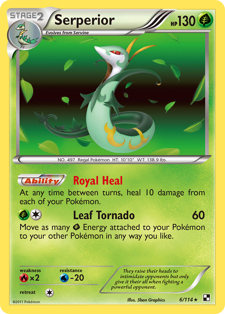 Serperior 6/114 Rare Holo | Black & White | Pokemon Card