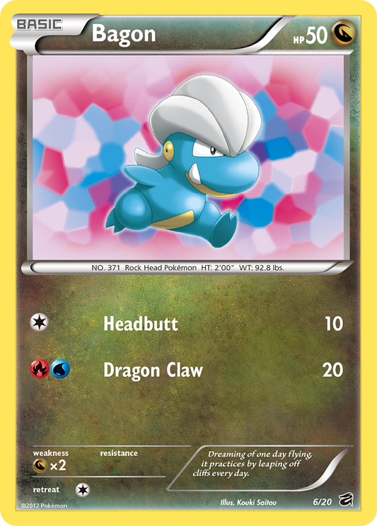Bagon 6/20 Rare Holo | Dragon Vault | Pokemon Card