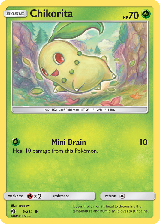 Chikorita 6/214 Common | Lost Thunder | Pokemon Card