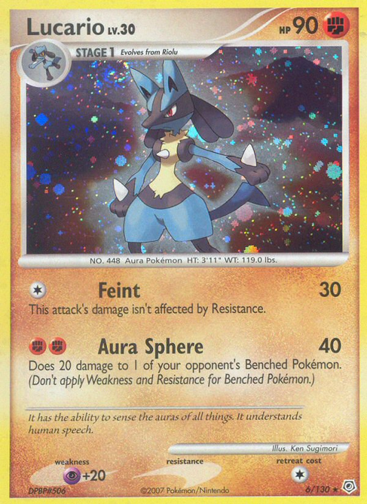 Lucario 6/130 Rare Holo | Diamond & Pearl | Pokemon Card