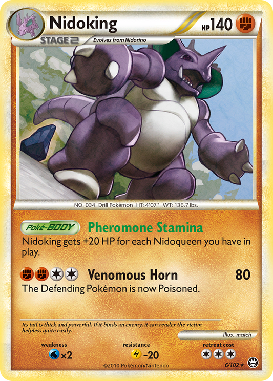 Nidoking 6/102 Rare Holo | HS—Triumphant | Pokemon Card