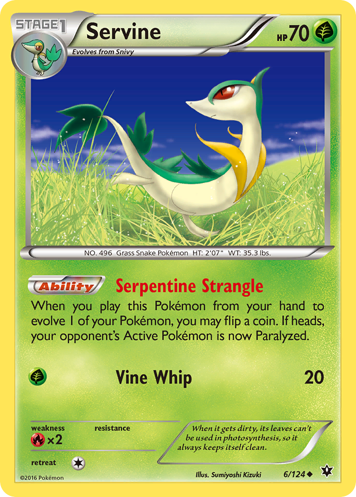 Servine 6/124 Uncommon | Fates Collide | Pokemon Card