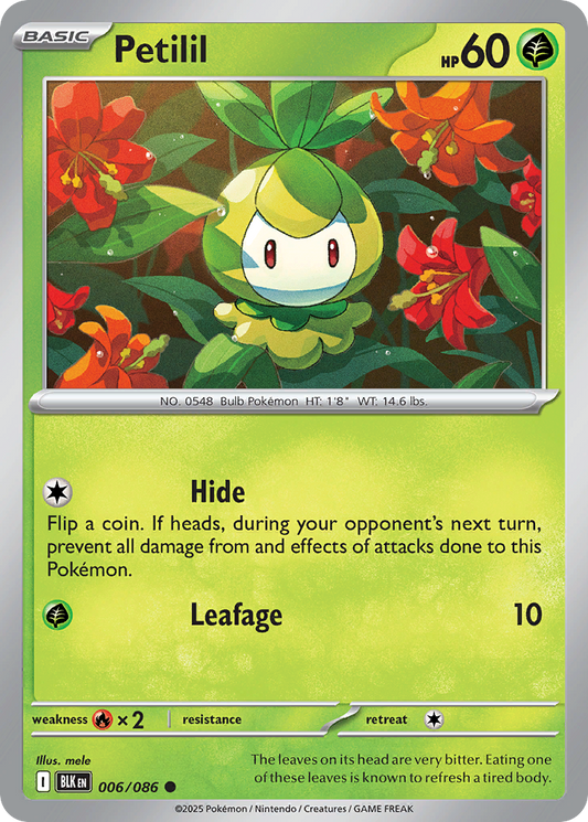 Petilil 6/86 Common | Black Bolt | Pokemon Card