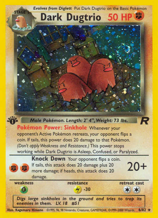 Dark Dugtrio 6/82 Rare Holo | Team Rocket | Pokemon Card