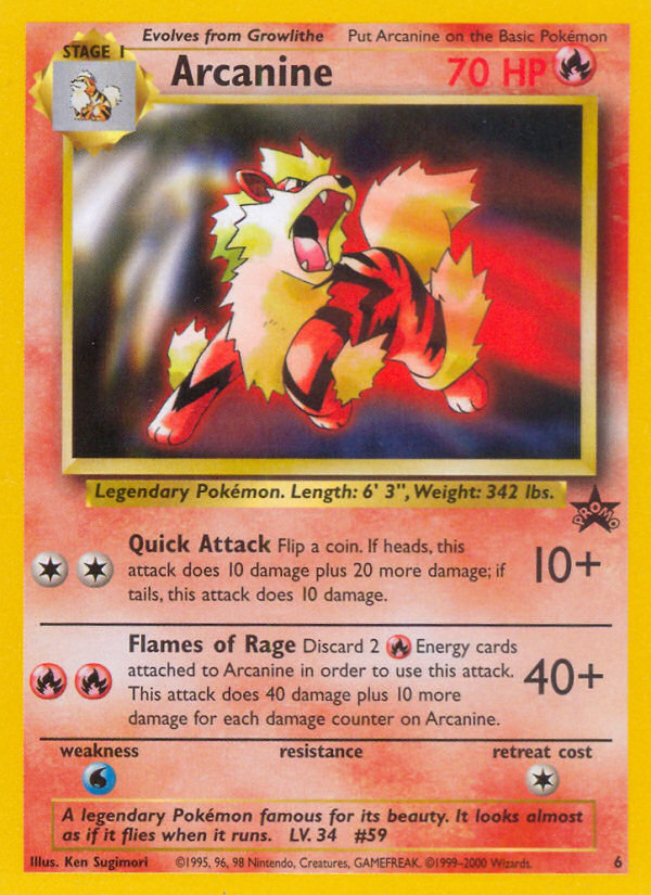 Arcanine 6/53 Promo | Wizards Black Star Promos | Pokemon Card