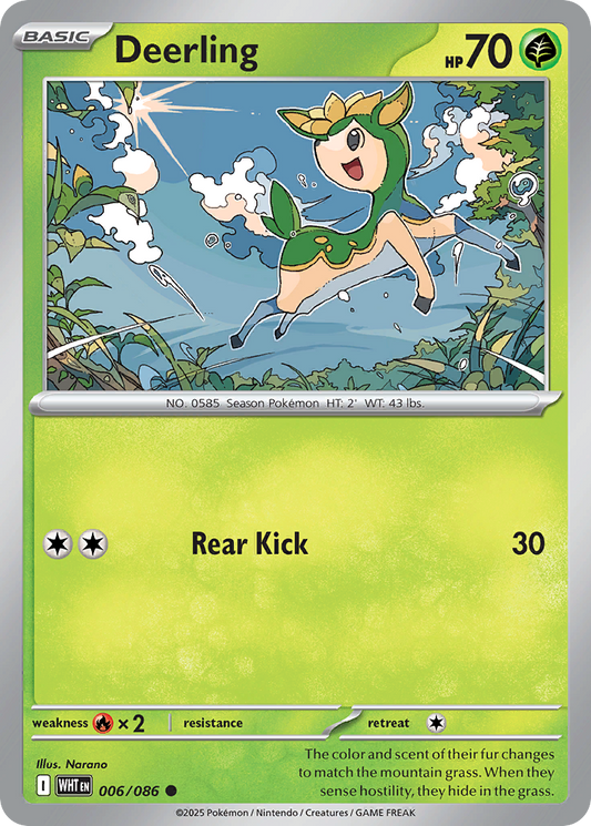 Deerling 6/86 Common | White Flare | Pokemon Card