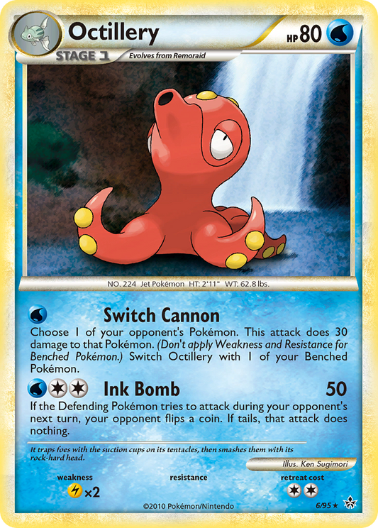 Octillery 6/95 Rare Holo | HS—Unleashed | Pokemon Card