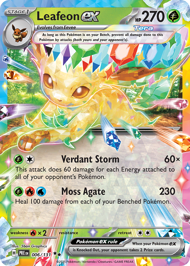 Leafeon ex 6/131 Double Rare | Prismatic Evolutions | Pokemon Card