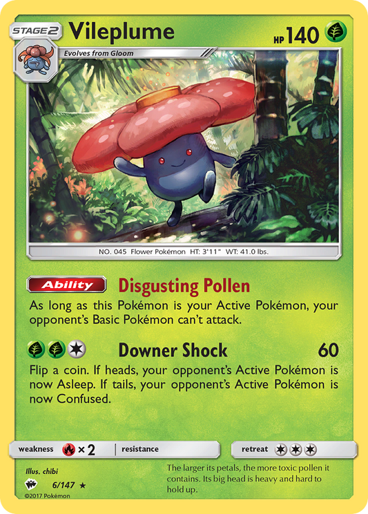 Vileplume 6/147 Rare Holo | Burning Shadows | Pokemon Card