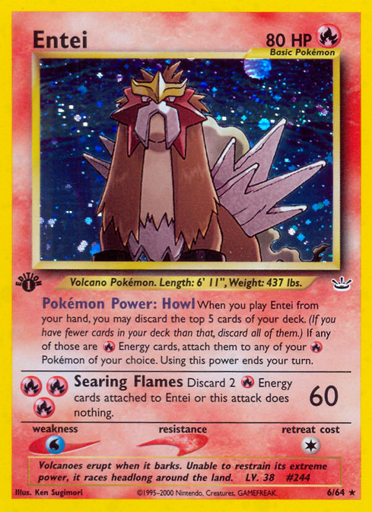 Entei 6/64 Rare Holo | Neo Revelation | Pokemon Card