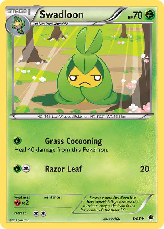Swadloon 6/98 Uncommon | Emerging Powers | Pokemon Card