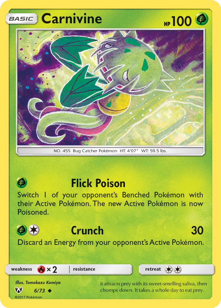 Carnivine 6/73 Uncommon | Shining Legends | Pokemon Card