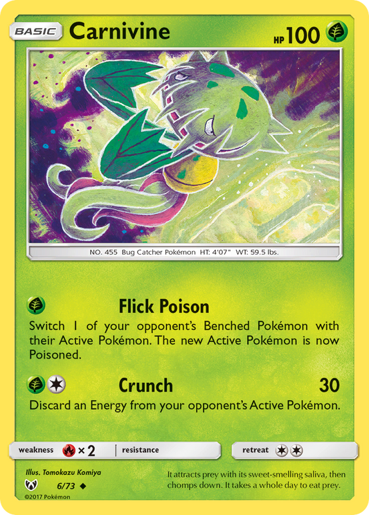 Carnivine 6/73 Uncommon | Shining Legends | Pokemon Card