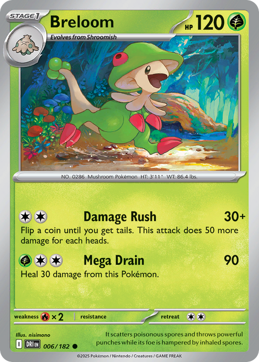 Breloom 6/182 Common | Destined Rivals | Pokemon Card