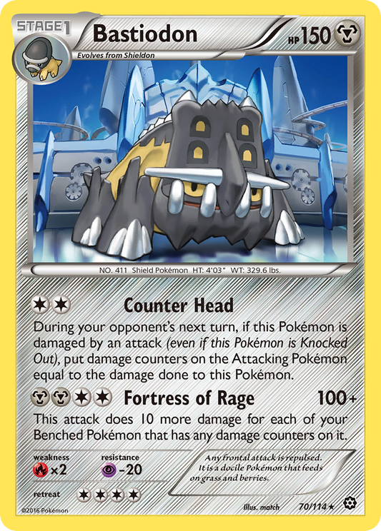 Bastiodon 70/114 Rare | Steam Siege | Pokemon Card