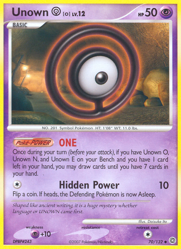 Unown [O] 70/132 Uncommon | Secret Wonders | Pokemon Card