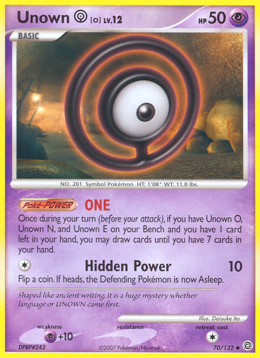 Unown [O] 70/132 Uncommon | Secret Wonders | Pokemon Card