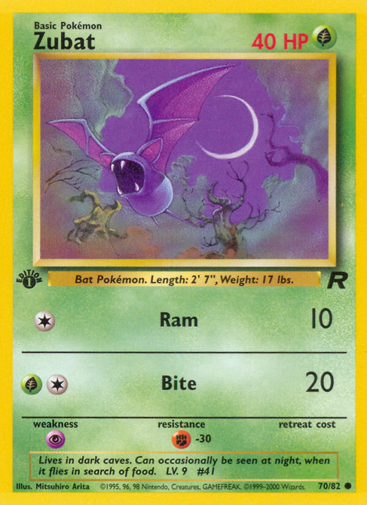 Zubat 70/82 Common | Team Rocket | Pokemon Card