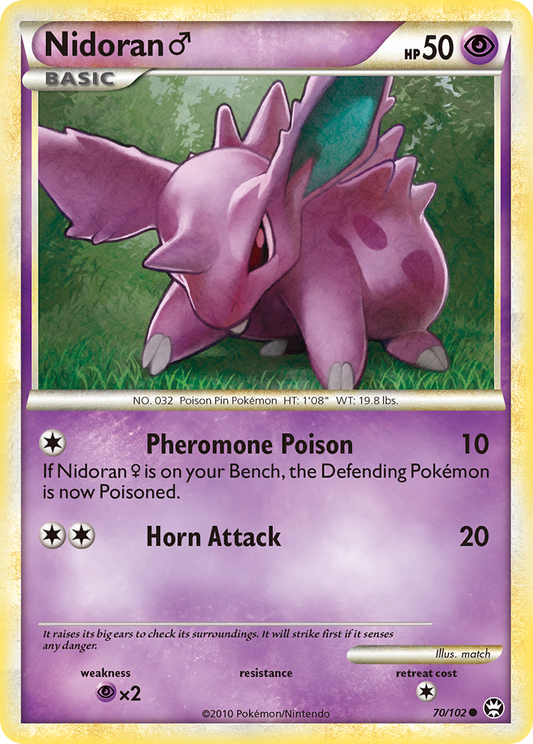 Nidoran ♂ 70/102 Common | HS—Triumphant | Pokemon Card