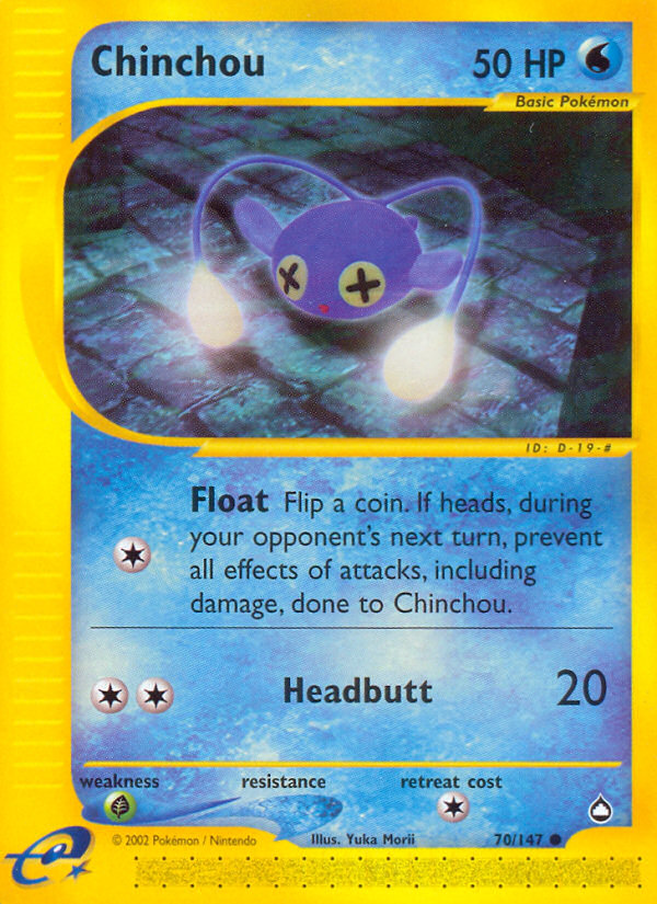 Chinchou 70/147 Common | Aquapolis | Pokemon Card