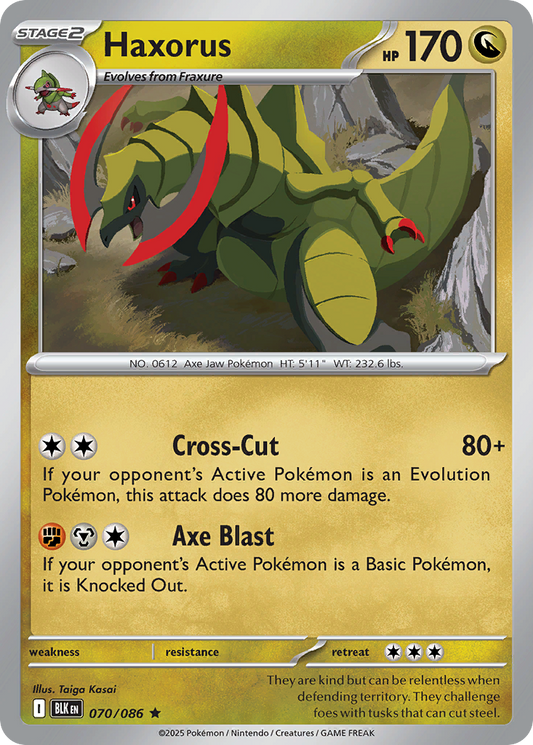 Haxorus 70/86 Rare | Black Bolt | Pokemon Card