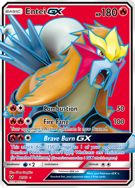 Entei-GX 71/73 Rare Ultra | Shining Legends | Pokemon Card