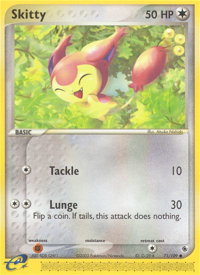 Skitty 71/109 Common | Ruby & Sapphire | Pokemon Card