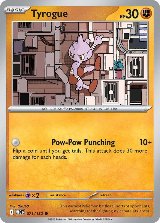Tyrogue 71/132 Common | Mega Evolution | Pokemon Card