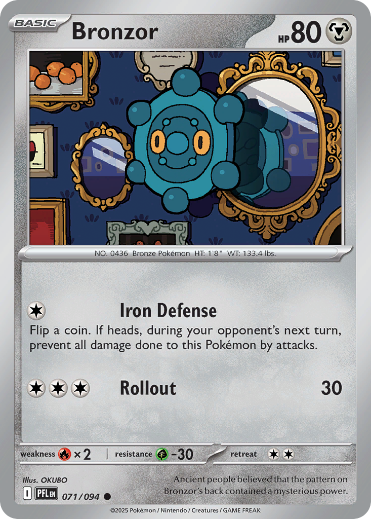Bronzor 71/94 Common | Phantasmal Flames | Pokemon Card