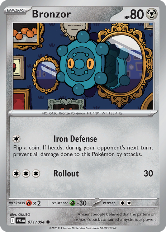 Bronzor 71/94 Common | Phantasmal Flames | Pokemon Card
