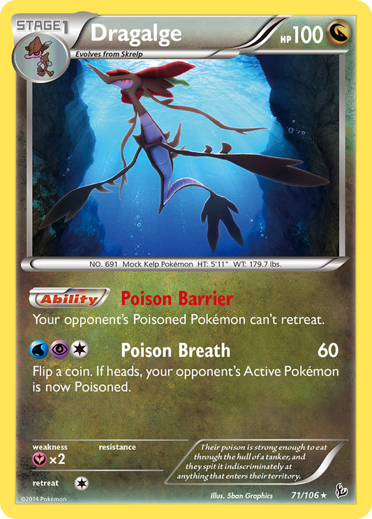 Dragalge 71/106 Rare | Flashfire | Pokemon Card
