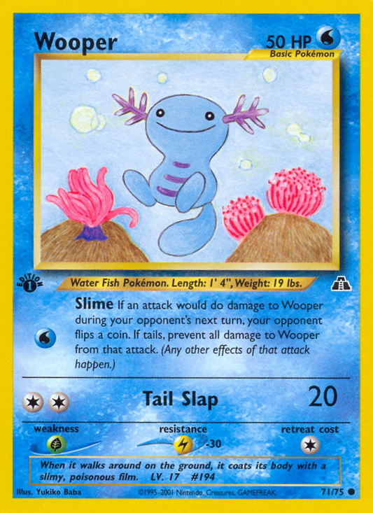 Wooper 71/75 Common | Neo Discovery | Pokemon Card