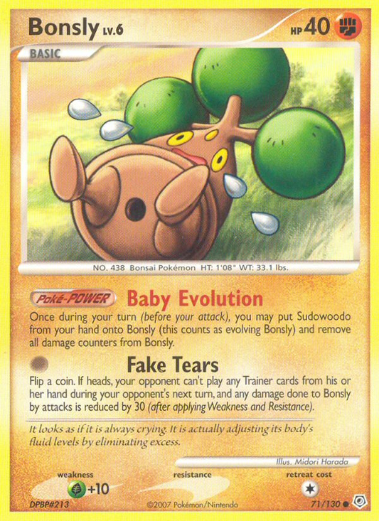 Bonsly 71/130 Common | Diamond & Pearl | Pokemon Card
